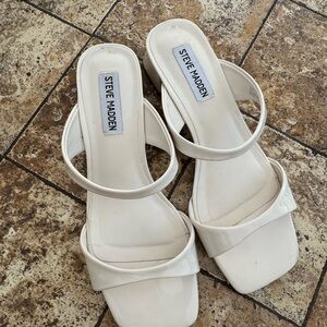 Steve Madden White Strappy Heels 6.5